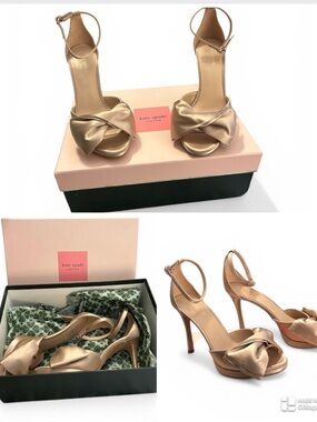 Kate Spade Satin blush bow heels